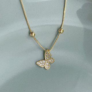 Rhinestone Butterfly Bracelet Gold Plating - As Shown In Figure - One Size