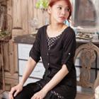 Short Sleeve Mock Two-piece Tunic