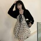 Spaghetti Strap Floral A-line Dress / Jacket
