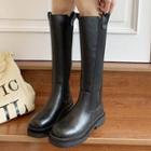 Faux Leather Tall Chelsea Boots