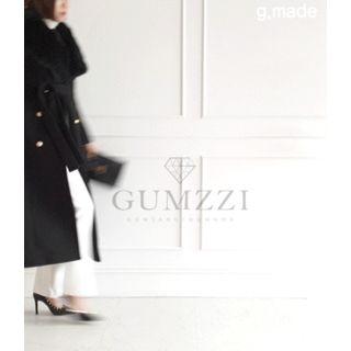 Set Of 2: Faux-fur Double-breasted Long Coat With Sash + Vest