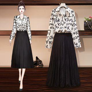 Set: Letter Shirt + A-line Skirt