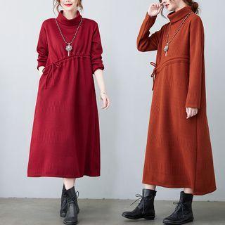 Drawstring Midi Sweater Dress