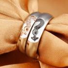 Couple Matching Stainless Steel Rhinestone Symbol Ring