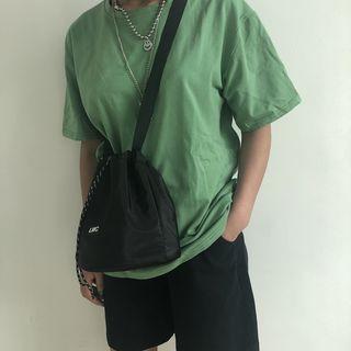 Drawstring Bucket Bag Black - One Size