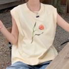 Sleeveless Floral Print T-shirt