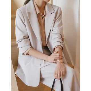 Plus Size Peaked-lapel Blazer
