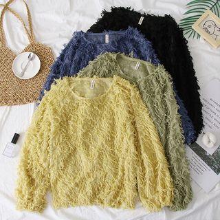 Long-sleeved Furry Top