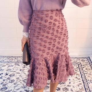 Fringed Polka-dot Mermaid Skirt