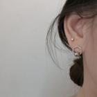 925 Sterling Silver Geometric Earring 1 Pair - 925 Silver - Dark Silver - One Size