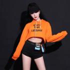Lettering Cropped Hoodie / Hot Pants / Waist Bag
