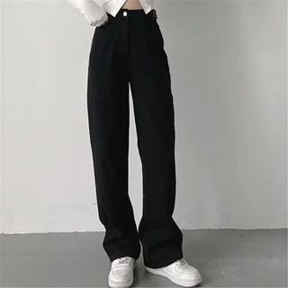 High Waist Loose Fit Straight Leg Jeans