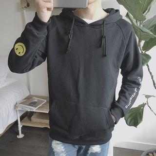 Smiley Face Embroidered Hoodie