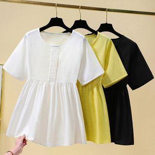 Short-sleeve Plain Flowy Top