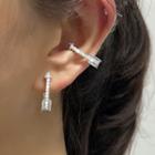 Rhinestone Arrow Cuff Earring 1 Pc - Right - Silver - One Size