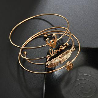 Set Of 4: Bangle Gold - One Size