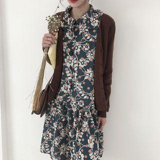 Floral Print Mermaid Hem A-line Dress