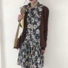 Floral Print Mermaid Hem A-line Dress