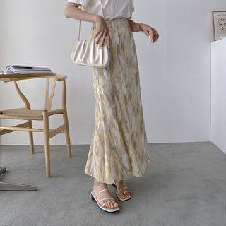 Band-waist Pattern Mermaid Skirt