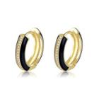 Glaze Alloy Hoop Earring 1 Pair - Dark Blue - One Size