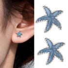 Starfish Earring 1 Pair - With Back Stopper - Stud Earring - Silver - One Size