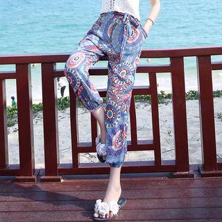 Patterned Straight Fit Pants