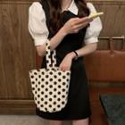 Dotted Bucket Bag Dotted - Beige & Black - One Size
