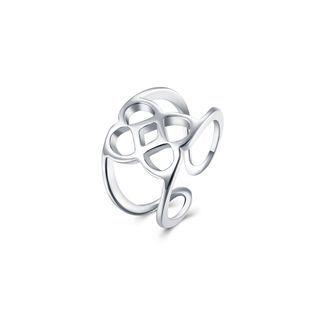 Simple Creative Pattern Adjustable Split Ring Silver - One Size