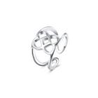 Simple Creative Pattern Adjustable Split Ring Silver - One Size