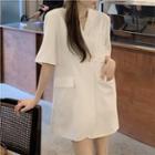 Short-sleeve Asymmetrical Blazer