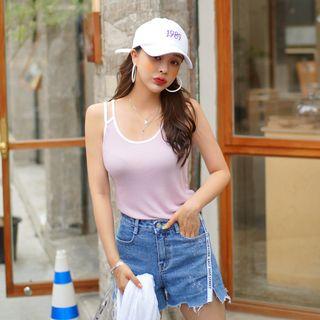Piped Double-strap Top