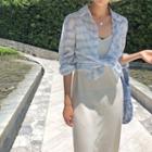 Plaid Light Jacket Blue - One Size