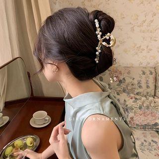 Faux Pearl Flower Hair Claw / Hair Clip