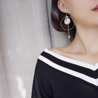 Pearl Geometric Drop Earrings