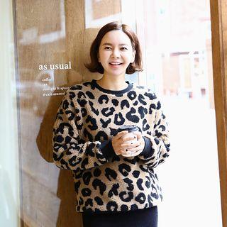 Leopard Sherpa-fleece Pullover
