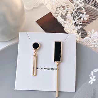 Mismatch Earring 1 Pair - Black & Gold - One Size