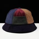 Color Block Corduroy Bucket Hat Blue & Red & Yellow - One Size