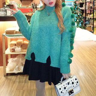 Pom Pom Mock-neck Sweater