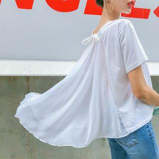 Beribboned Flared Back T-shirt
