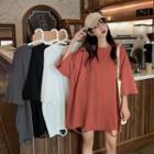 Elbow-sleeve Distressed Oversized T-shirt
