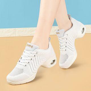 Lettering Lace Up Mesh Sneakers