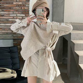 Sweater Vest / Striped Shirt Dress