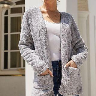 Drop Shoulder Open Front Cardigan