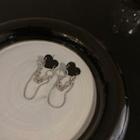 Sterling Silver Fringed Heart Stud Earring 1 Pair - Silver - One Size