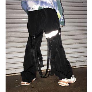 Strap Detail Wide-leg Pants