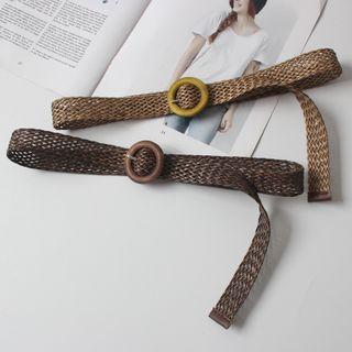 Faux Leather Woven Belt