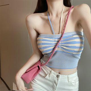 Strapless Striped Top Blue - One Size