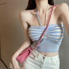 Strapless Striped Top Blue - One Size