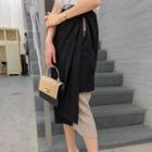 Color-block Wrap-front Skirt