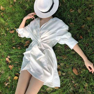 Twisted Mini Shirtdress